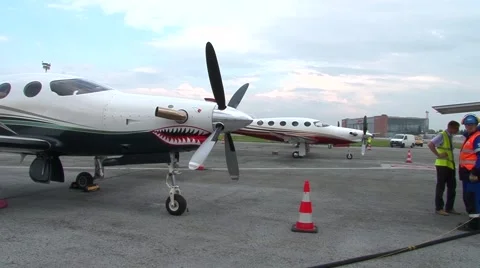 Planes at the airport Stock Footage 68101245