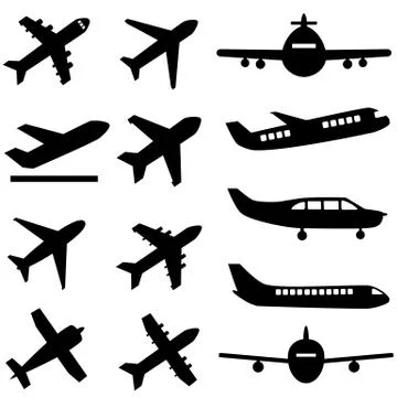 Planes in black Stock Illustration
