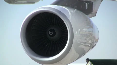 Plane's engine close-up Stock Footage 8621290