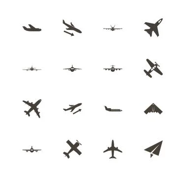 Planes - Flat Vector Icons Stock Illustration