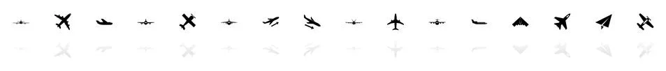 Planes - Flat Vector Icons Illustrazione stock