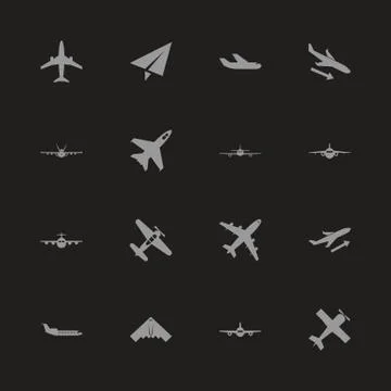 Planes - Flat Vector Icons Illustrazione stock