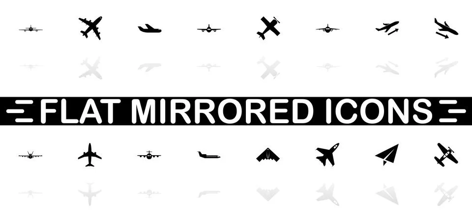 Planes - Flat Vector Icons Stock Illustration