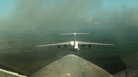 Planes fly one after another Video stock 70739077