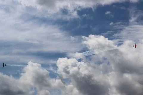 Planes flying around Stock Photos