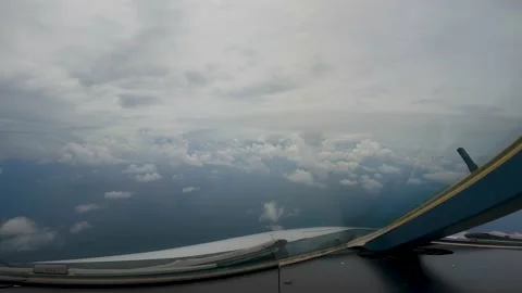 Planes flying in the sky cloudy Stock Footage 231657538