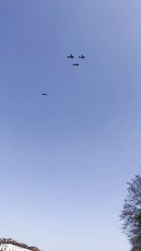 Planes in formation Stock Footage 202103953