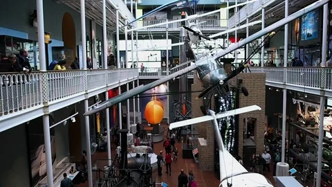 Planes hanging in the museum, Edinburgh Stock Footage 83252742