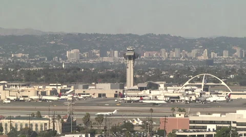 Planes Landing at LAX Stock Footage 43275655
