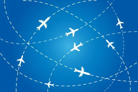 Planes navigating on air Stock Illustration