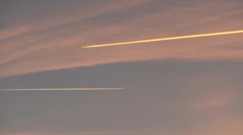 Planes Passing in the Distance Stock Footage 32919659