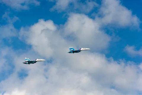 Planes in the sky. Stock Photos