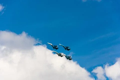 Planes in the sky. Stock Photos