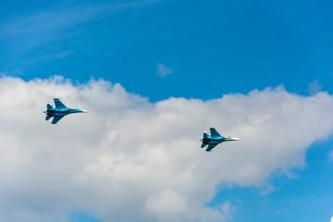Planes in the sky. Stock Photos