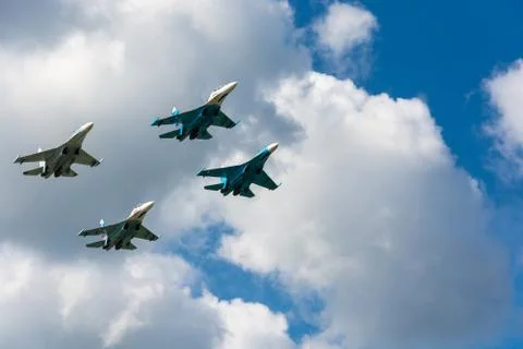 Planes in the sky. Stock Photos