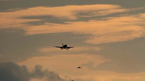 Planes at Sunset Video stock 10710898