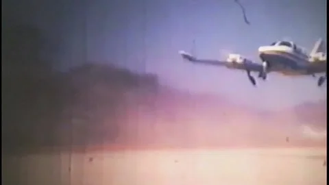 Planes Taking Off in the 70s Stock Footage 219579861