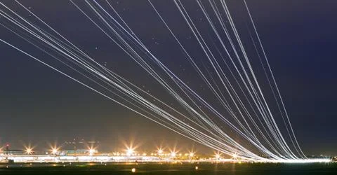 Planes taking off Stock Photos