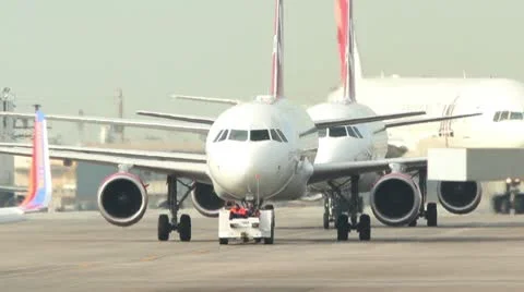Planes Taxiing Stock Footage 10688090