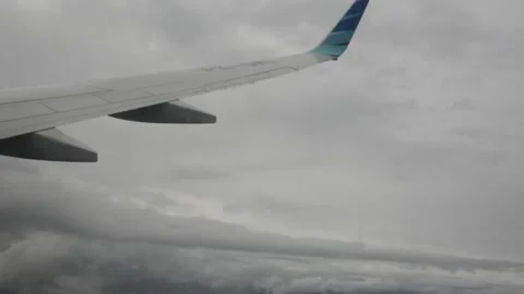 Plane's wings swinging  Stock Footage 198992032