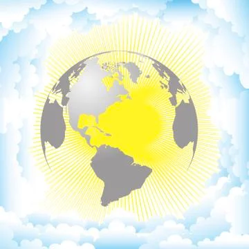 Planet against the sun Stock Illustration