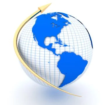 Planet and arrow Stock Illustration