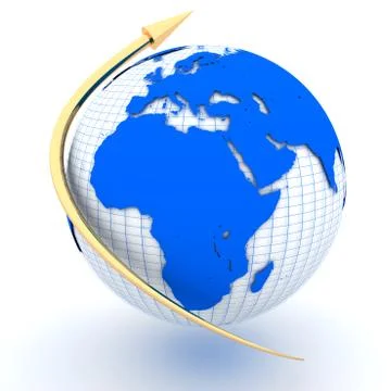 Planet and arrow Illustrazione stock