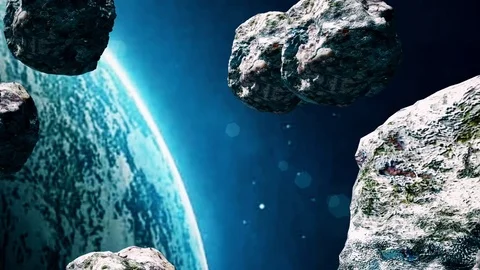 Planet and Asteroids Stock Footage 76762299