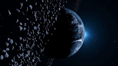 Planet and Asteroids Stock Footage 103189193