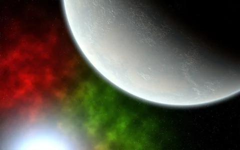 Planet and Blue Sun Stock Illustration