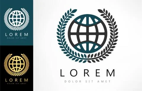 Planet and branches logo Stock Illustration