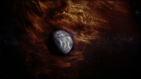 The planet and a gas nebula Stock Footage 218730558