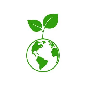 Planet and leaf logo. Vector illustration. Isolated. Stock Illustration