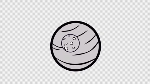 Planet and the Moon. Animation of a space satellite. Cartoon Stock Footage 319763879