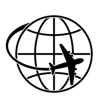 Planet and plane Stock Illustration