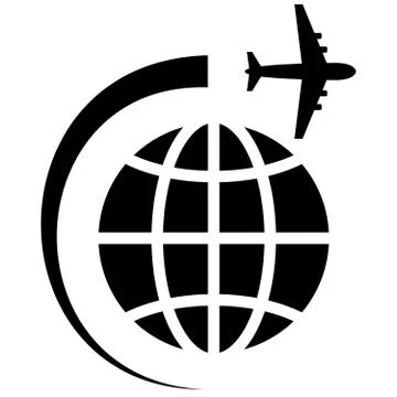 Planet and plane Stock Illustration