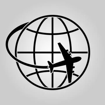 Planet and plane Stock Illustration