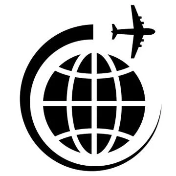 Planet and plane Stock Illustration