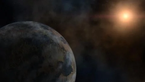 Planet and a star Stock Illustration