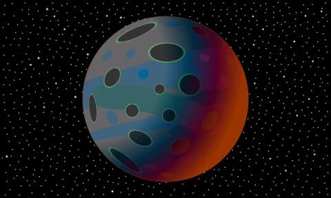 Planet and starry sky. Illustrazione stock