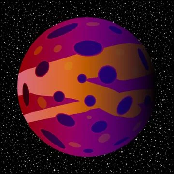 Planet and starry sky. Illustrazione stock