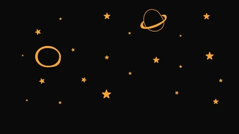 Planet and stars flickering looping animation on black background Stock Footage 340084337