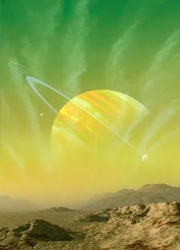 Planet around Upsilon Andromedae Stock Illustration