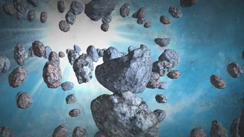 A planet with asteroids Stock-Footage 168367132