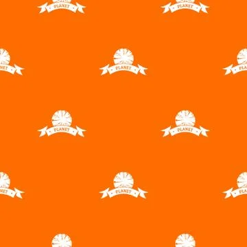 Planet astronomy pattern vector orange Stock Illustration