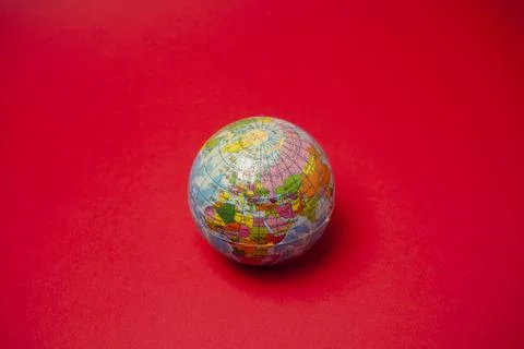 A planet ball in a red background Stock Photos
