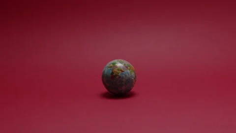 Planet ball turns into itself Stock Footage 198372065