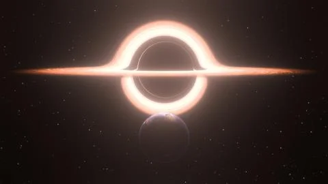 A Planet in the black hole system Stock Illustration