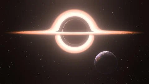 A Planet in the black hole system Stock Illustration