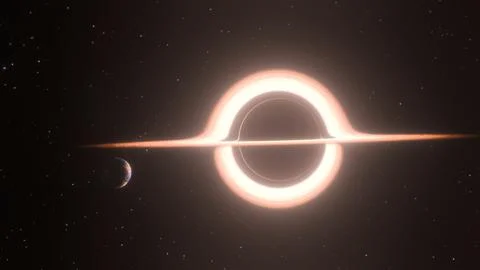 A Planet in the black hole system Stock Illustration